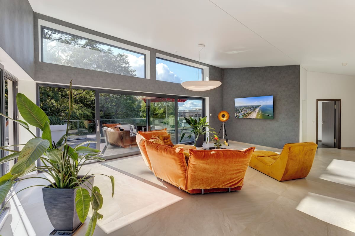 Exclusive-Penthouse | Wohnbereich | Flachbildfernseher