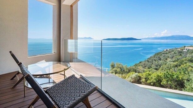 Terrace/patio - VILLA ODISSOS  - Private Paradise with 2 infinity pools & Sea access (Sivota)