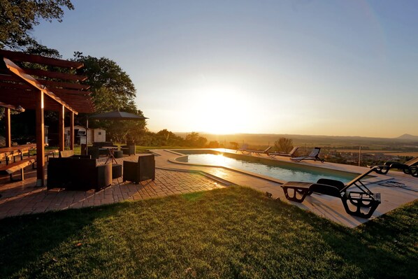 Outdoor pool, a heated pool
