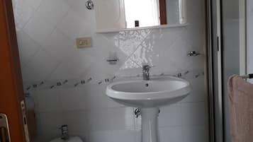 Regadera, secadora de cabello, bidet, toallas