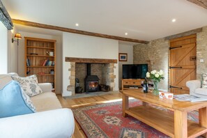 TV, fireplace - Large 5 bedroom holiday let in the Cotswolds - The Barn (Faringdon)