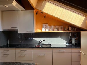 Fridge, oven, stovetop, dishwasher