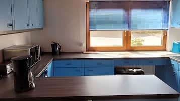 Kühlschrank, Mikrowelle, Herdplatte, Geschirrspüler