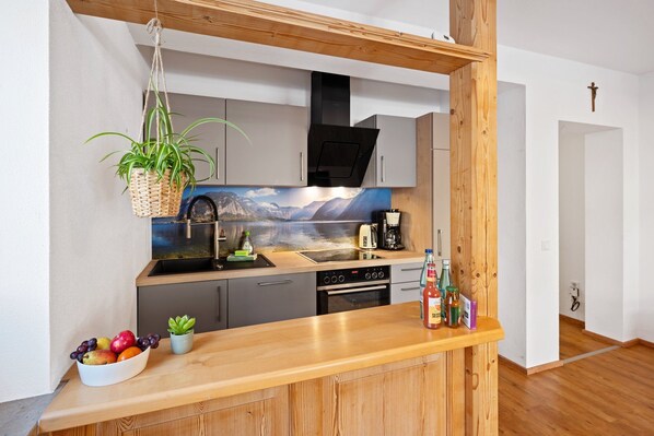 Fridge, oven, stovetop, dishwasher