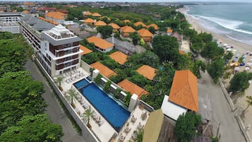 On the beach, white sand