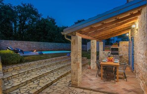 Outdoor dining - Holiday House Natura - pure relaxation for six guests with a private pool by MyWaycation (Rajki)