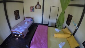 Basic Triple Room | Individually furnished, bed sheets - D&W Beach Haven Bungalows (Chaung Thar)