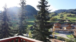 A mountainous landscape with a lake, a forested area, and a building complex with multiple structures. - Functional apartment for 4-6 people with pool, TV, dishwasher and balcony in Arêches-Beaufort (Arêches-Beaufort)