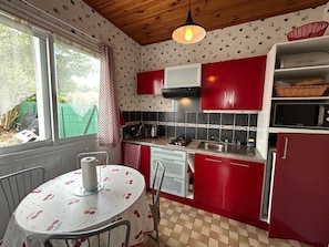 Fridge, microwave, coffee/tea maker, toaster