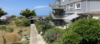 Beautiful apartment terrace facing the sea sandy beach