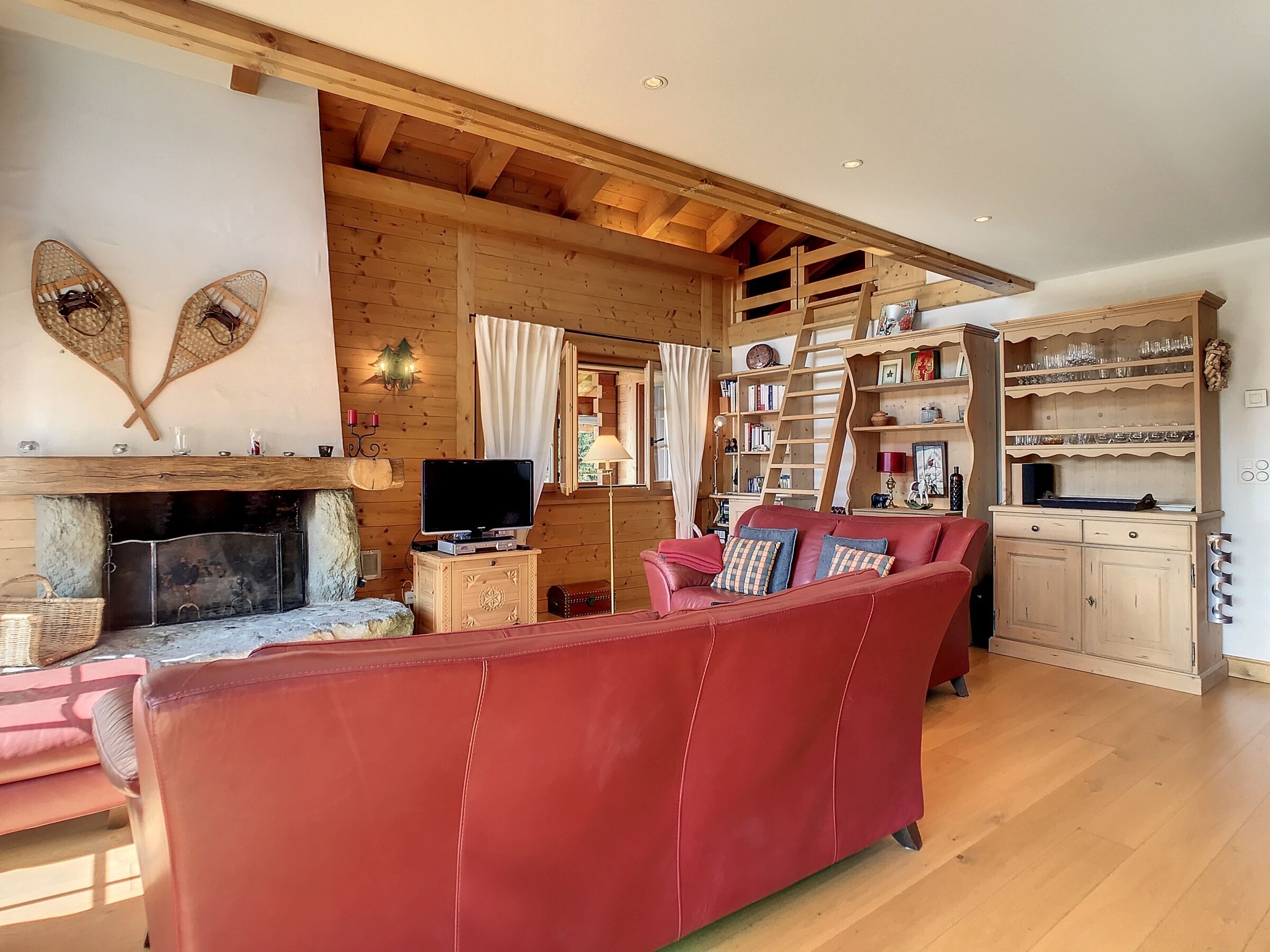 Fernseher, Kamin, DVD-Player