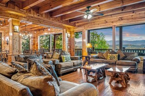 TV, fireplace, DVD player, foosball