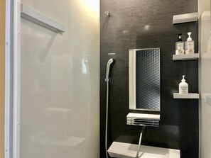Terrace Standard Double Room | Bathroom | Shower, free toiletries, hair dryer, slippers - Nel Beach Rosso & Indigo (Nago)