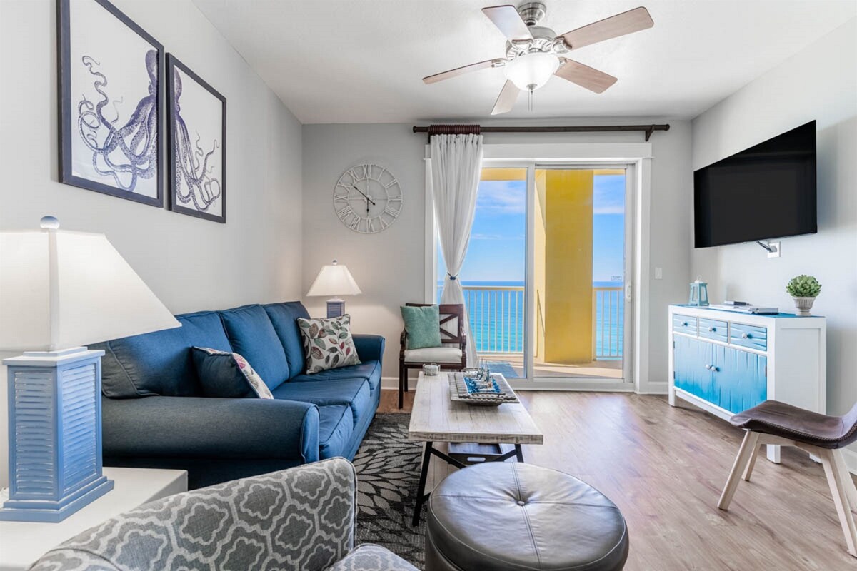Grand Panama 1508 2Br Plus Bunk Area, Direct Gulf Front, Pet Friendly.