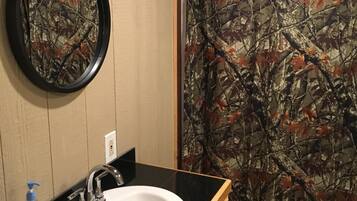Shower, towels, soap, shampoo