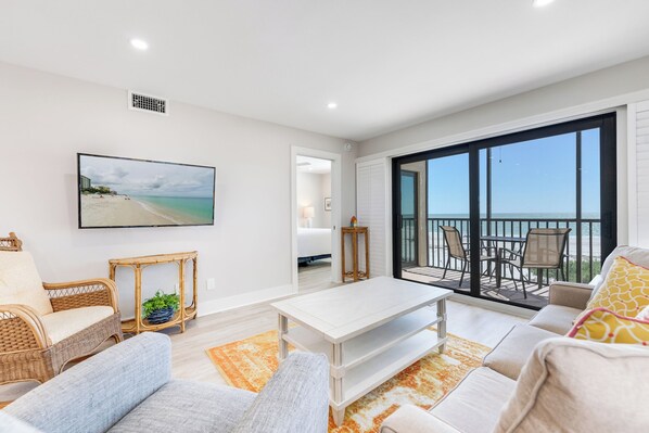 TV, offices - OCEAN'S REACH 2A3: 2-Bedroom, Gulf-Front/Corner Unit, Dunes Golf Privileges! (Sanibel Island)