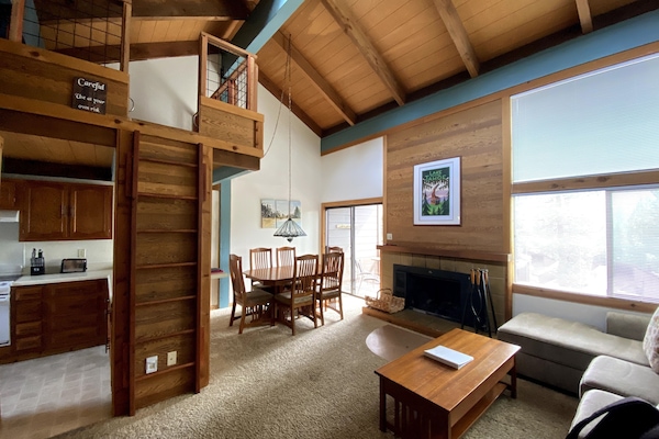 TV connectée, cheminée, lecteur de DVD