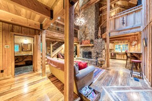 TV, fireplace, video games, DVD player