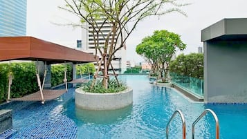 Outdoor pool, a rooftop pool