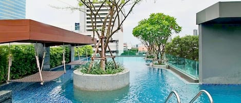 Outdoor pool, a rooftop pool