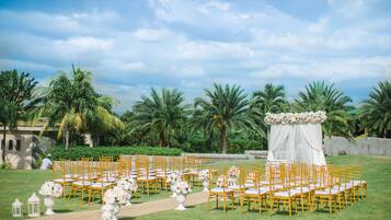Outdoor wedding area