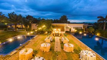 Outdoor banquet area