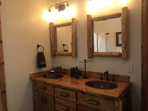 Hair dryer, towels, toilet paper