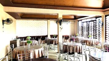 Outdoor banquet area