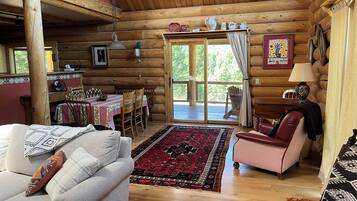 Smart TV, books, video library, stereo