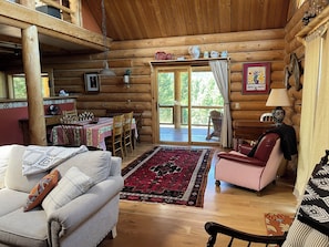 Smart TV, books, video library, stereo