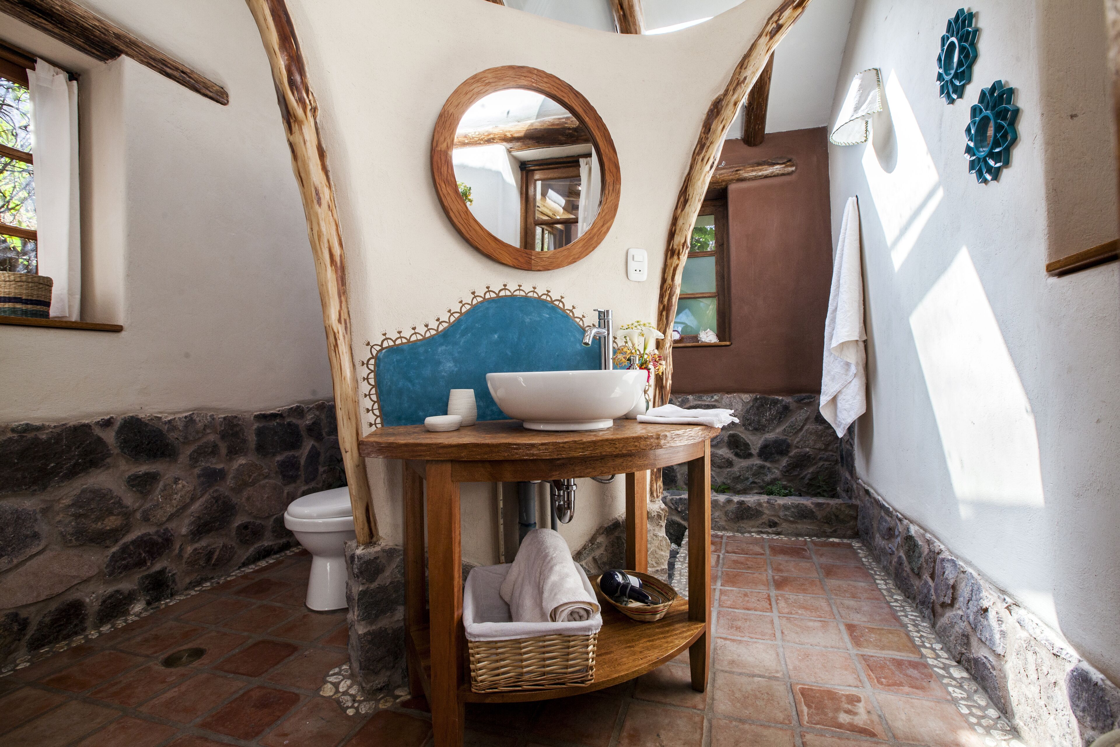 Hair dryer, towels, soap