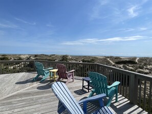 Terrace/patio - Dune Rose Oceanfront Home, Dog Friendly, Great Ocean Views! (Avon)