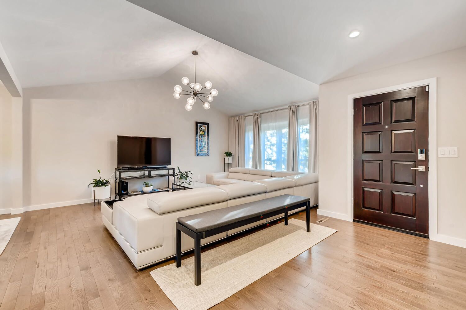 Smart TV, fireplace, DVD player, books