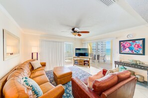 TV, DVD player, stereo