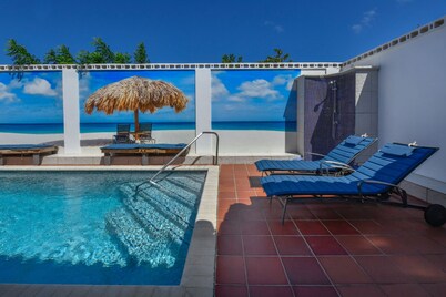 Luxury pool villa totally private backyard - 5 minutes to the beach!