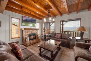 TV, fireplace, DVD player, table football