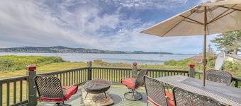 Beachfront home with firepit & breathtaking water views