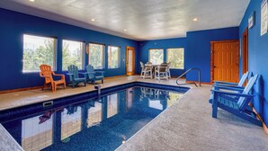 Indoor pool - Luxury 5BR Cabin w/ Private Pool, Firepit, Theater & Game Room – In Gatlinburg (Gatlinburg)