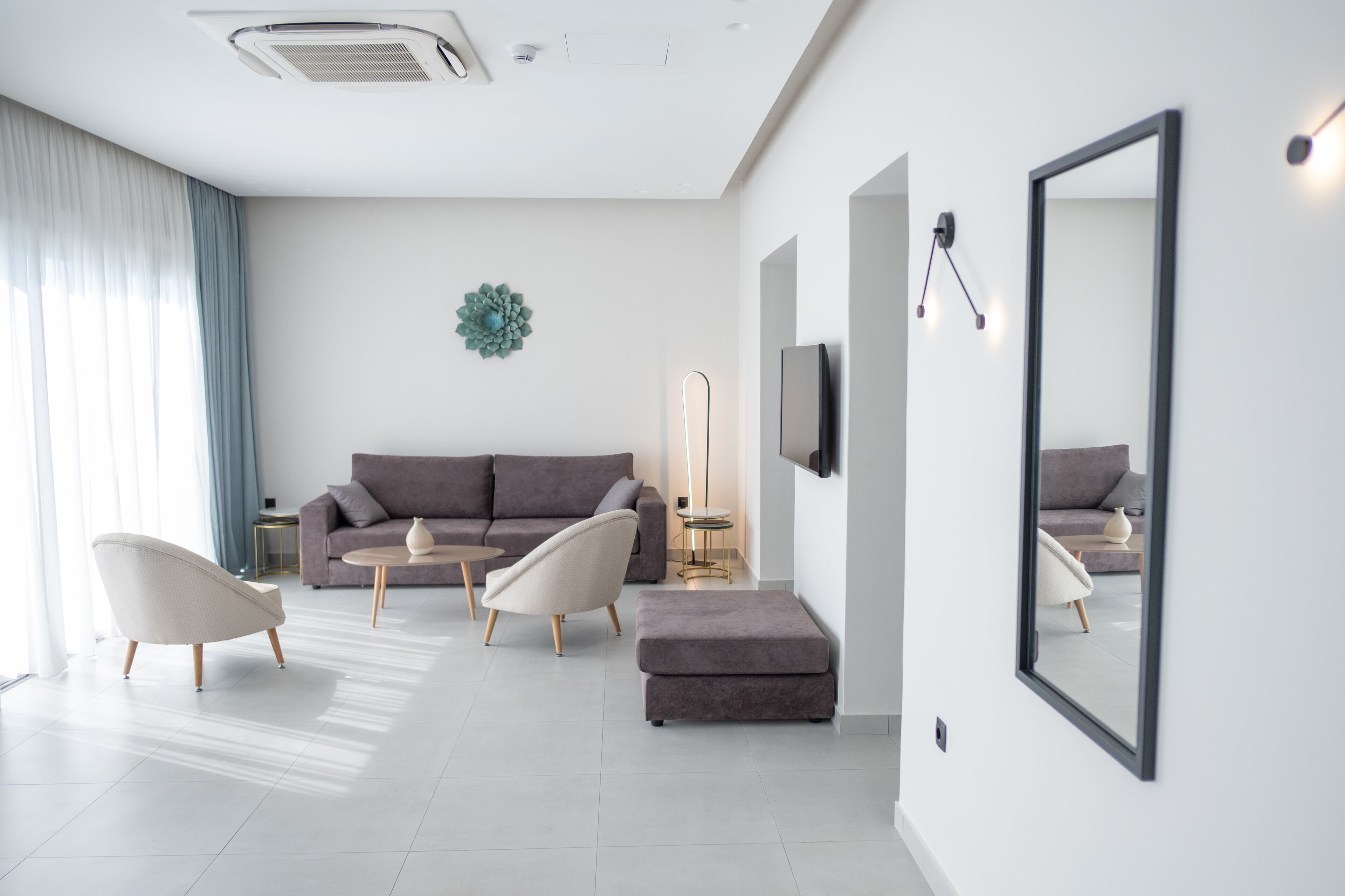 bungalow, sea view | living area | flat-screen tv