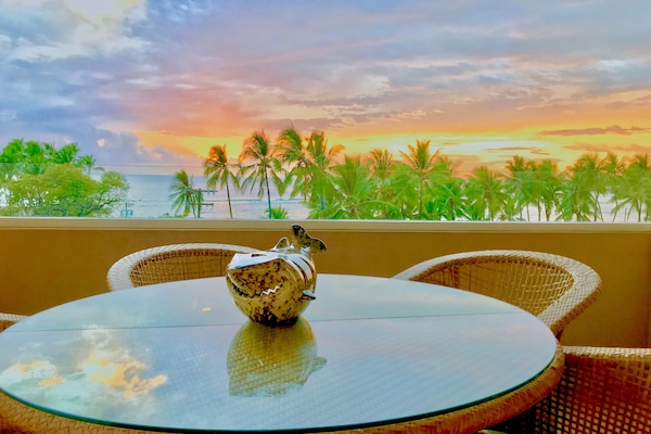 Sunset glow from relaxing, private lanai.