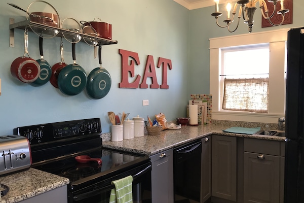 Everything you need. Very clean and well appointed kitchen