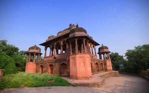 Explore ancient architecture with intricate carvings and multiple levels.
