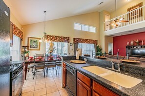 Fridge, microwave, oven, stovetop - 7 Beds, 7 Bath Acadia Estates Home with Private Pool and Spa Minutes to Disney! (Kissimmee)
