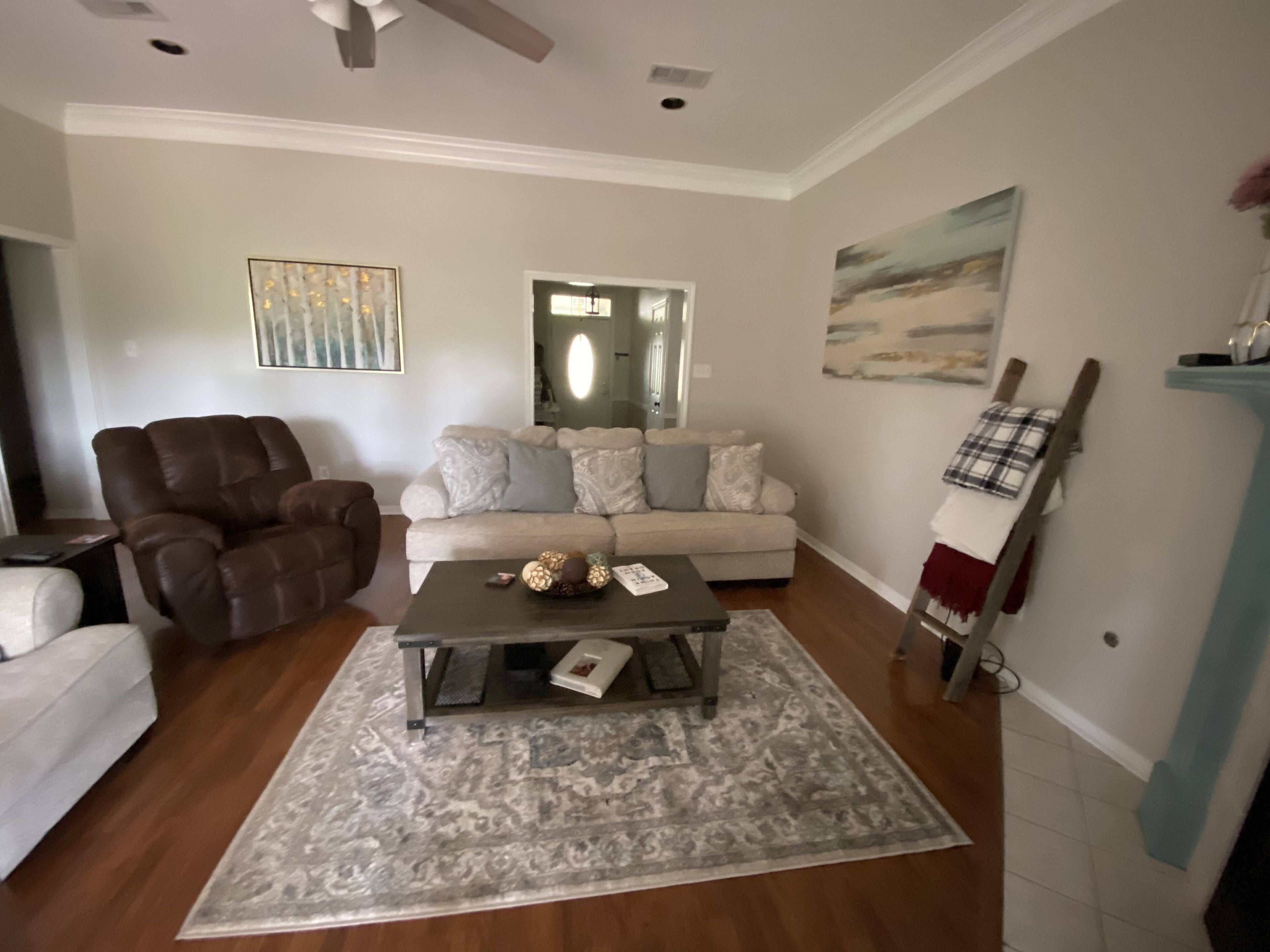 TV connectée, cheminée, lecteur de DVD, écrans d'ordinateur