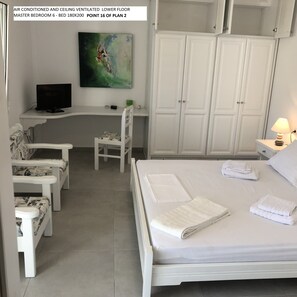 6 slaapkamers, een kluis op de kamer, een strijkplank/strijkijzer, wifi