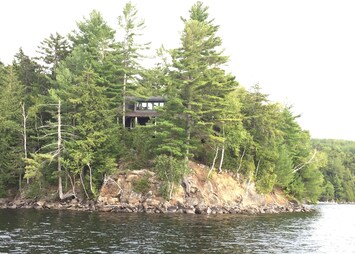 View of the Lodge from the lake in front of the Point
