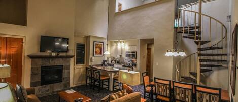 Televisión, chimenea