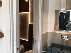 Shower, rainfall showerhead, hair dryer, bidet