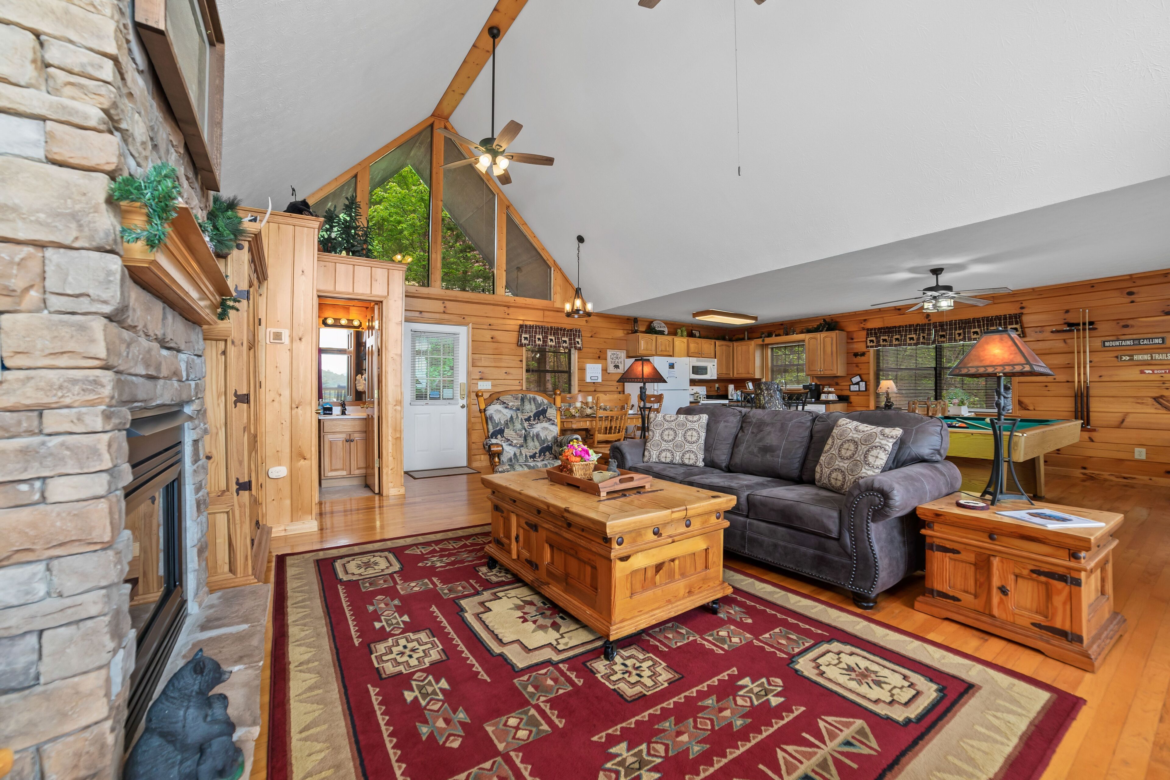 Smart TV, fireplace, DVD player, books