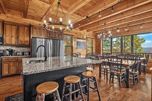 Fridge, microwave, oven, stovetop - 12BR Luxury Lodge | Sleeps 56 | Theater, Hot Tubs, Views | Pet Friendly (SEVIERVILLE)